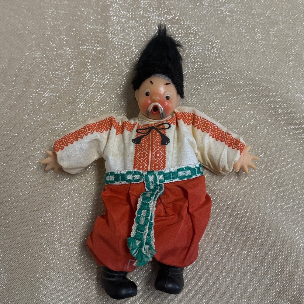 Vintage Russian Cossack Chub Doll Ukrainian  USSR Traditional